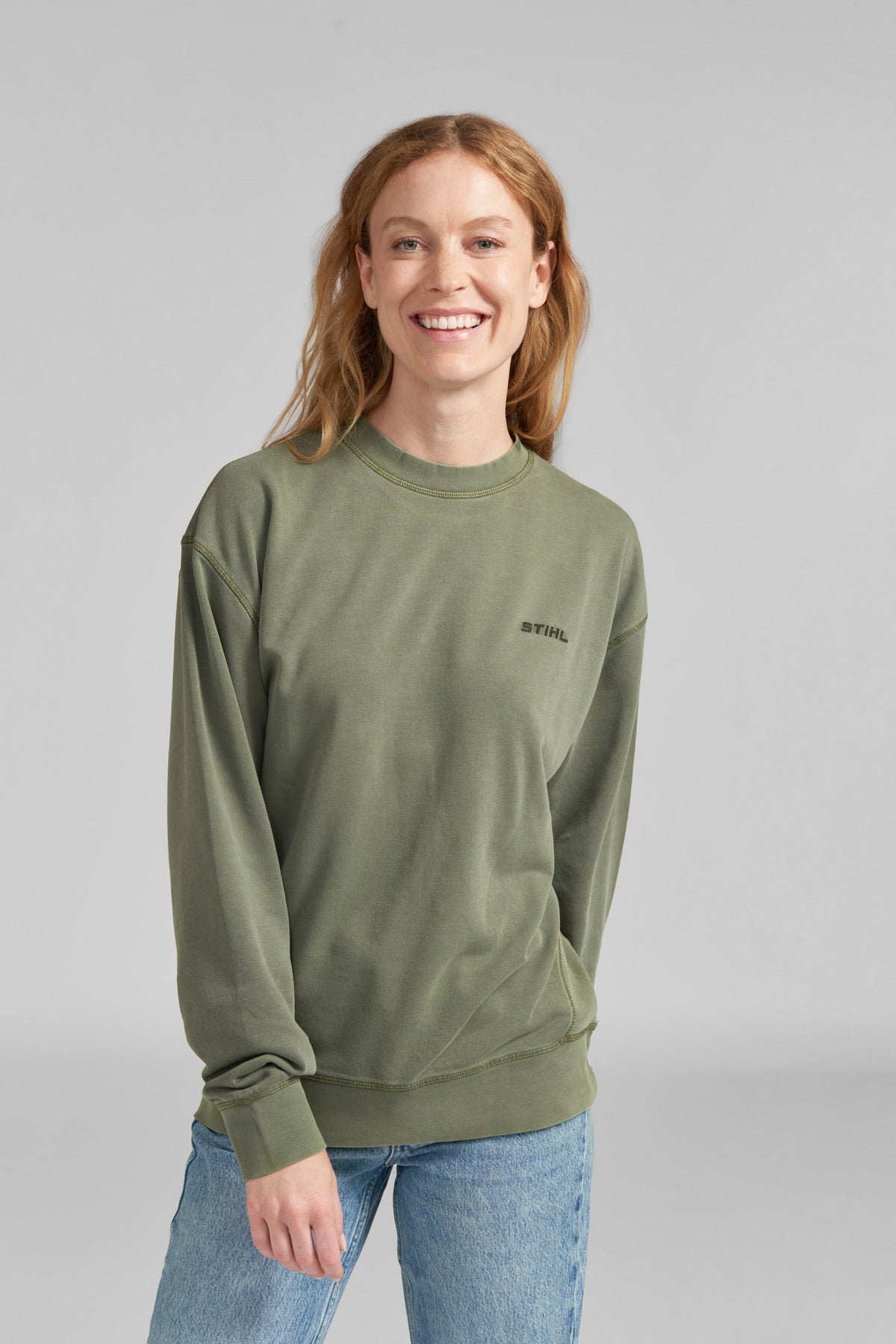 STIHL bluza unisex Pigment Dye, oliwkowa (L) - zdjęcie 6