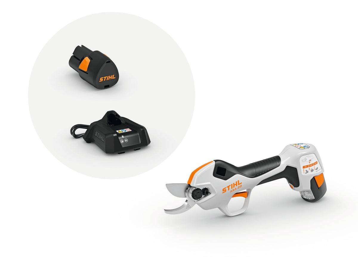 STIHL sekator akumulatorowy ASA 20 – zestaw z akumulatorem AS 2 i ładowarką AL 1