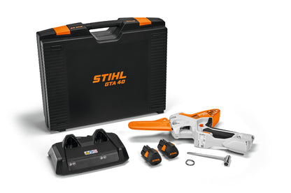STIHL przecinarka do gałęzi GTA 40 – zestaw z 2 akumulatorami AS 2, ładowarką AL 5-2 i kuferkiem