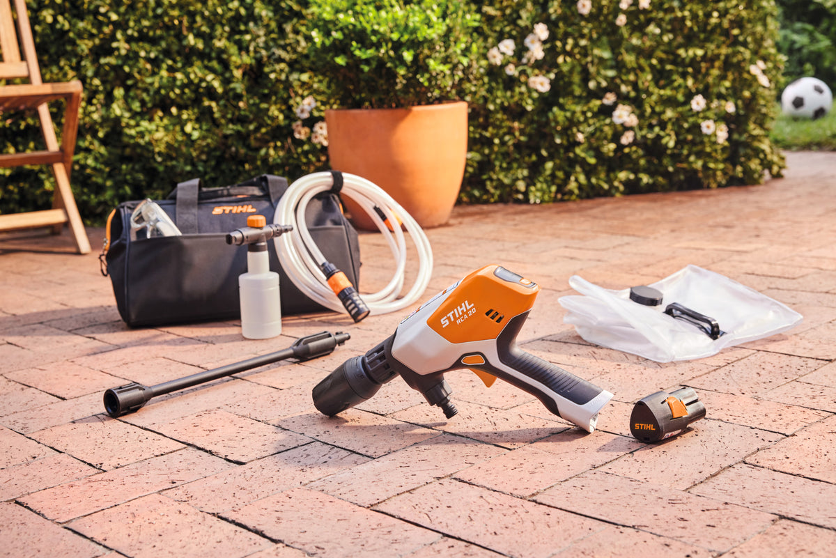 STIHL myjka ciśnieniowa akumulatorowa RCA 20 Zestaw z 2x akumulator AS 2 i ładowarką AL 1 - zdjęcie 11