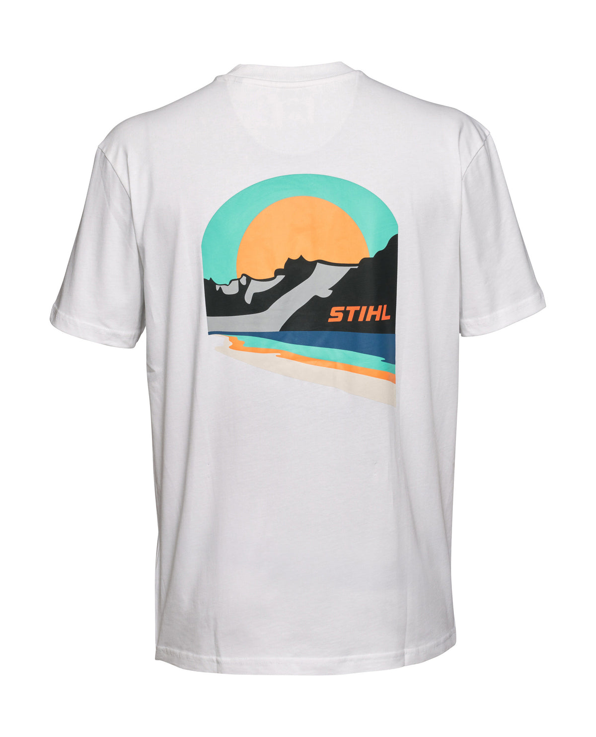 STIHL T‑shirt SUNSET WHITE, męski, oversize, XL