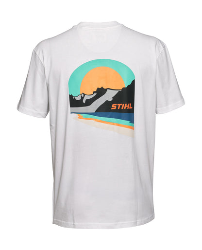 STIHL T‑shirt SUNSET WHITE, męski, oversize, XL