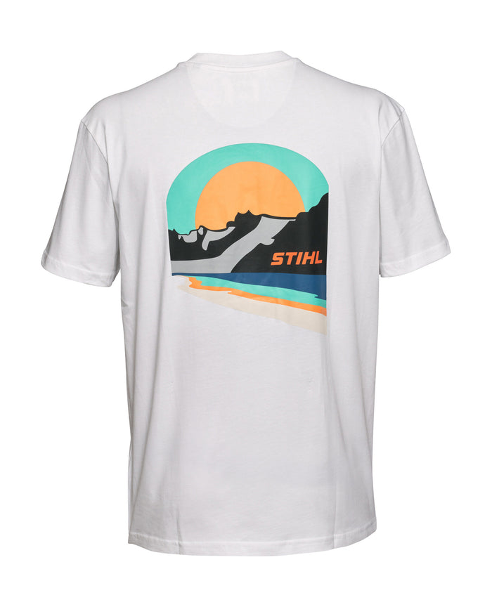 STIHL T-shirt SUNSET WHITE męskie oversize