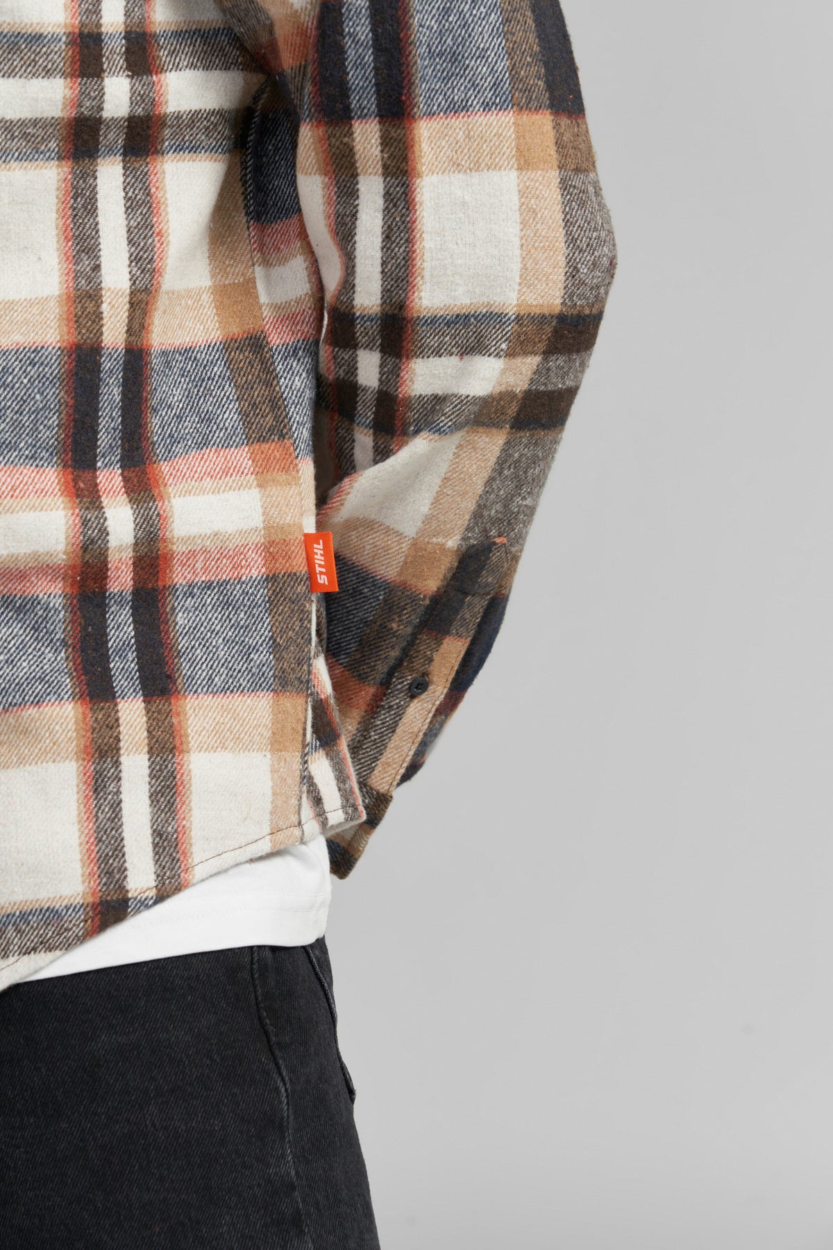 STIHL koszula flanelowa PLAID FLANNEL COSY, brązowa krata - zdjęcie 7