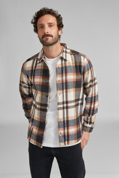 STIHL koszula flanelowa PLAID FLANNEL COSY, XS, brązowa - zdjęcie 4
