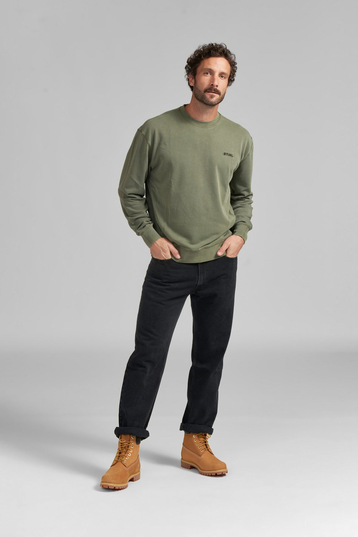 STIHL bluza PIGMENT DYE, oliwkowa (unisex) - zdjęcie 3