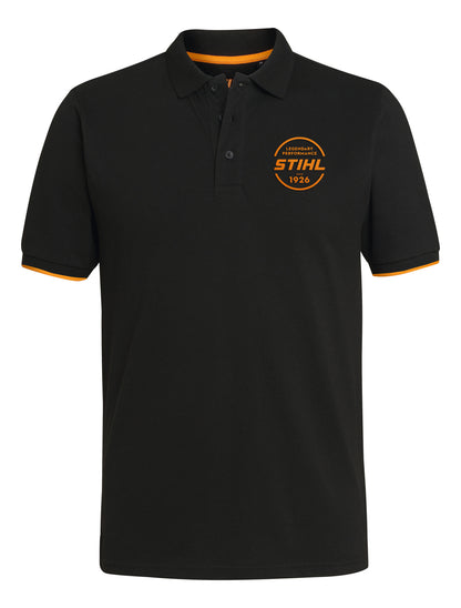 STIHL koszulka polo LOGO-CIRCLE, czarna, rozmiar M