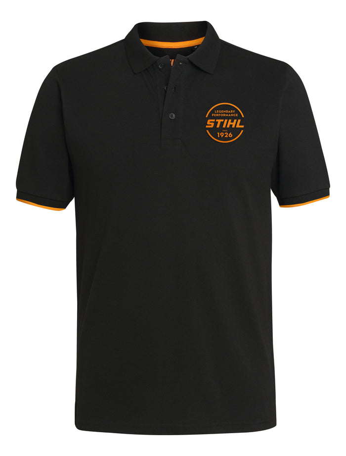 STIHL koszulka polo LOGO-CIRCLE, czarna, rozmiar XL
