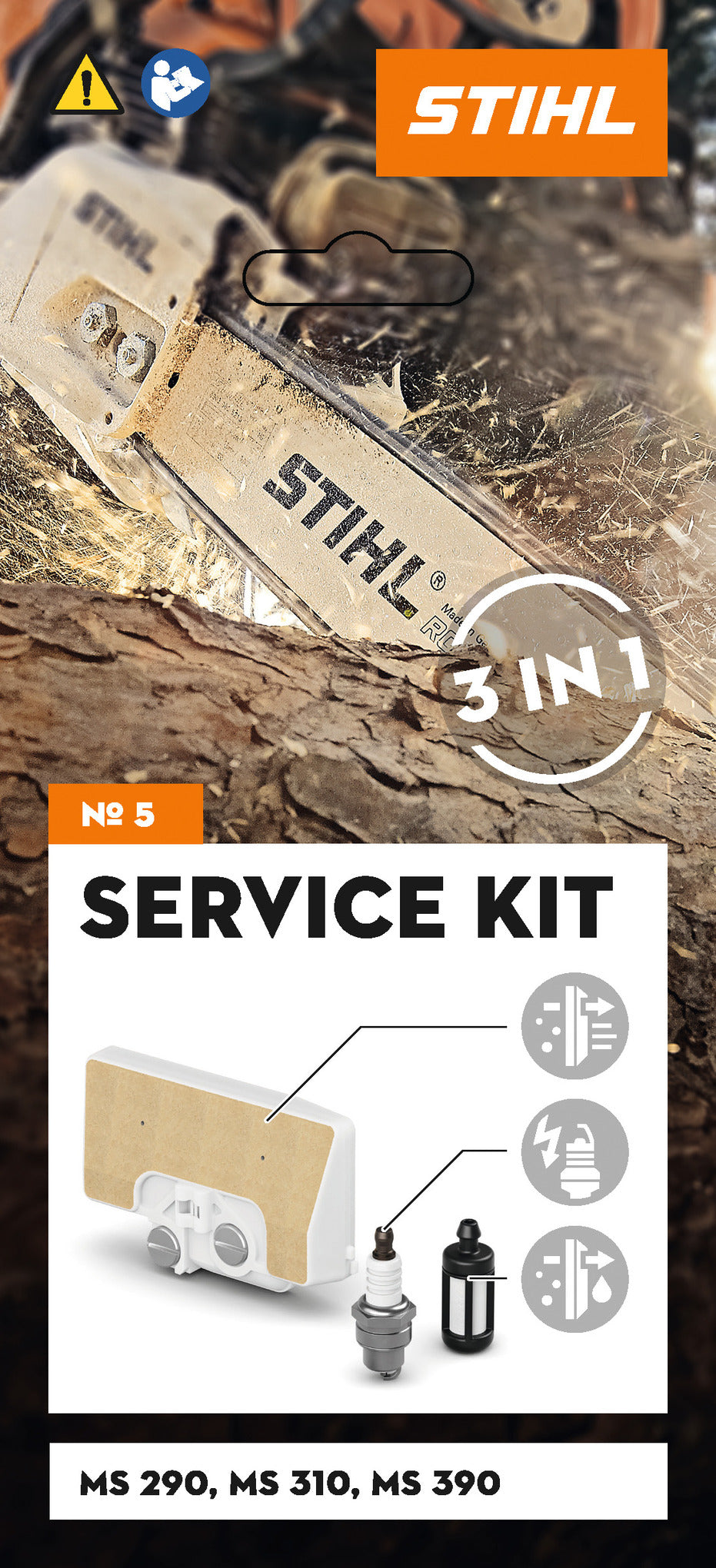 STIHL Zestaw serwisowy 5 do pilarek benzynowych MS 290 / MS 310 / MS 390 - zdjęcie 2