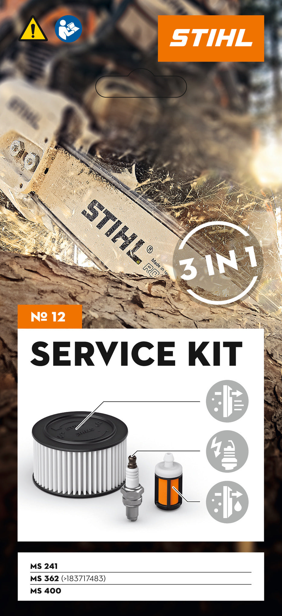 STIHL zestaw serwisowy 12 do pilarek spalinowych MS 241 / MS 300 / MS 362 / MS 400 - zdjęcie 2