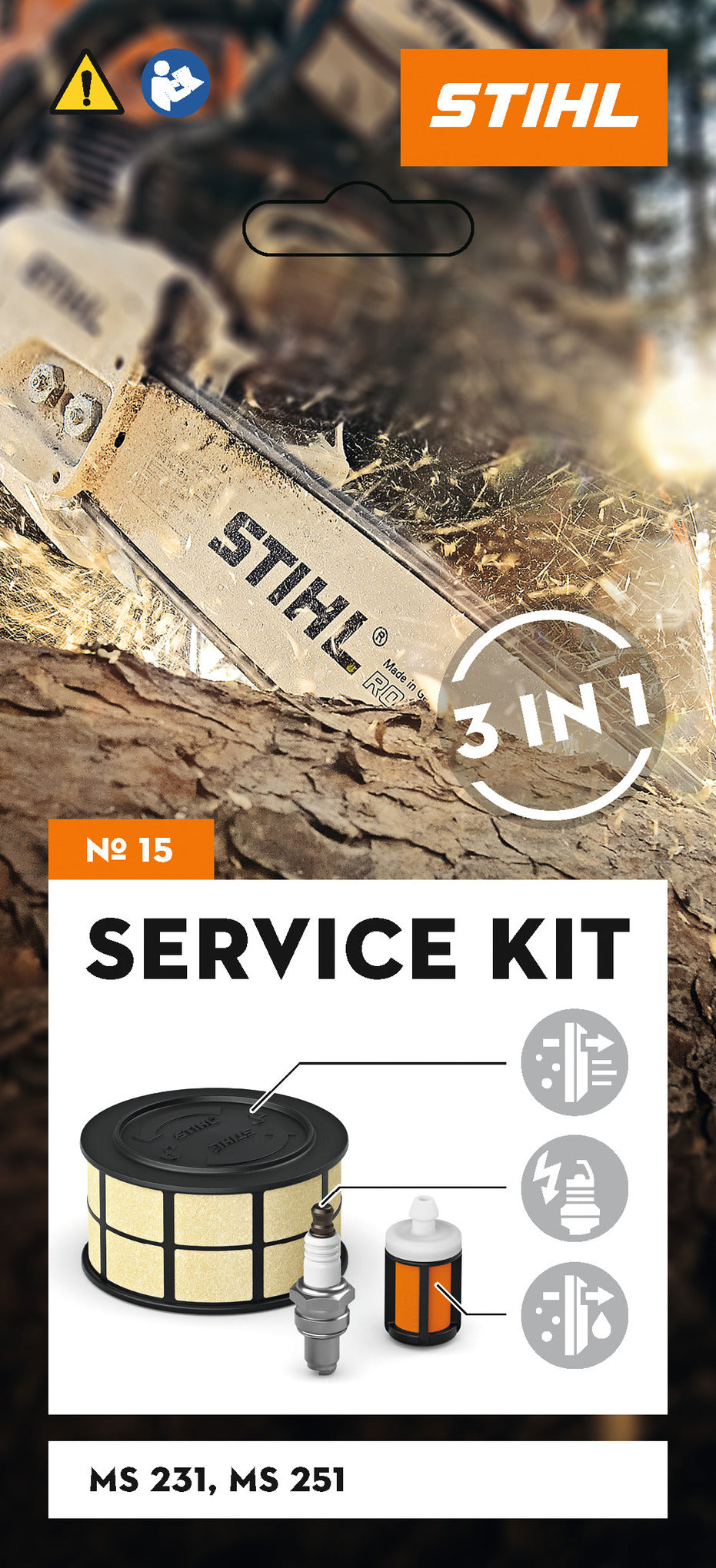 STIHL zestaw serwisowy 15 do pilarek spalinowych MS 231 / MS 251 - zdjęcie 2