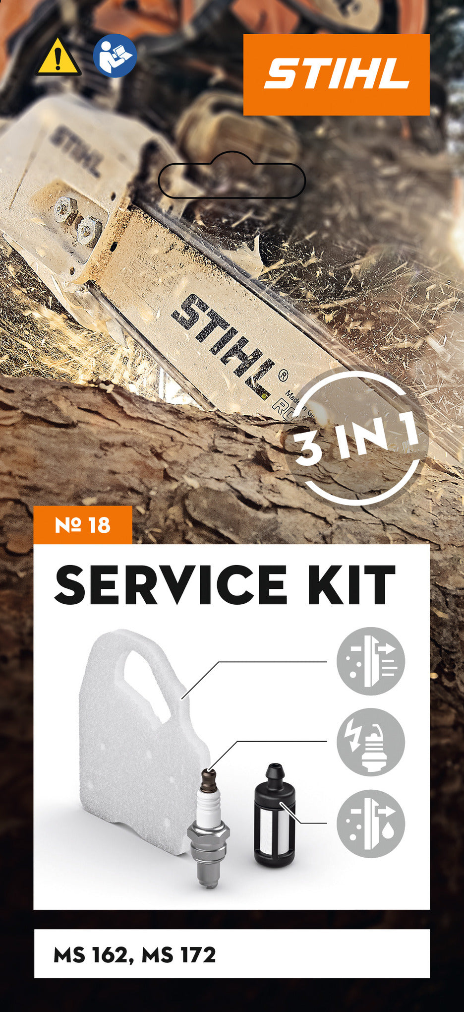 STIHL zestaw serwisowy 18 do pilarek spalinowych MS 162 / MS 172 - zdjęcie 2