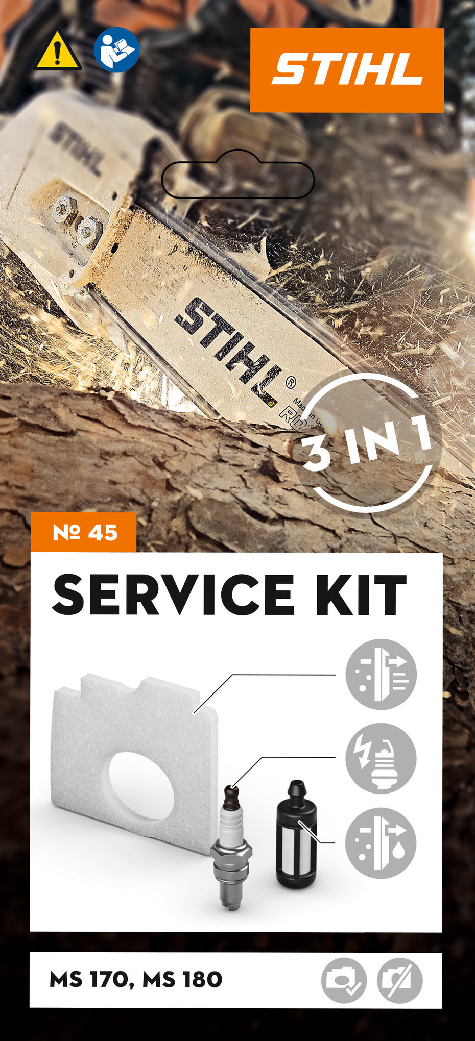 STIHL zestaw serwisowy 45 do pilarek MS 170/180 (2-MIX) - zdjęcie 2