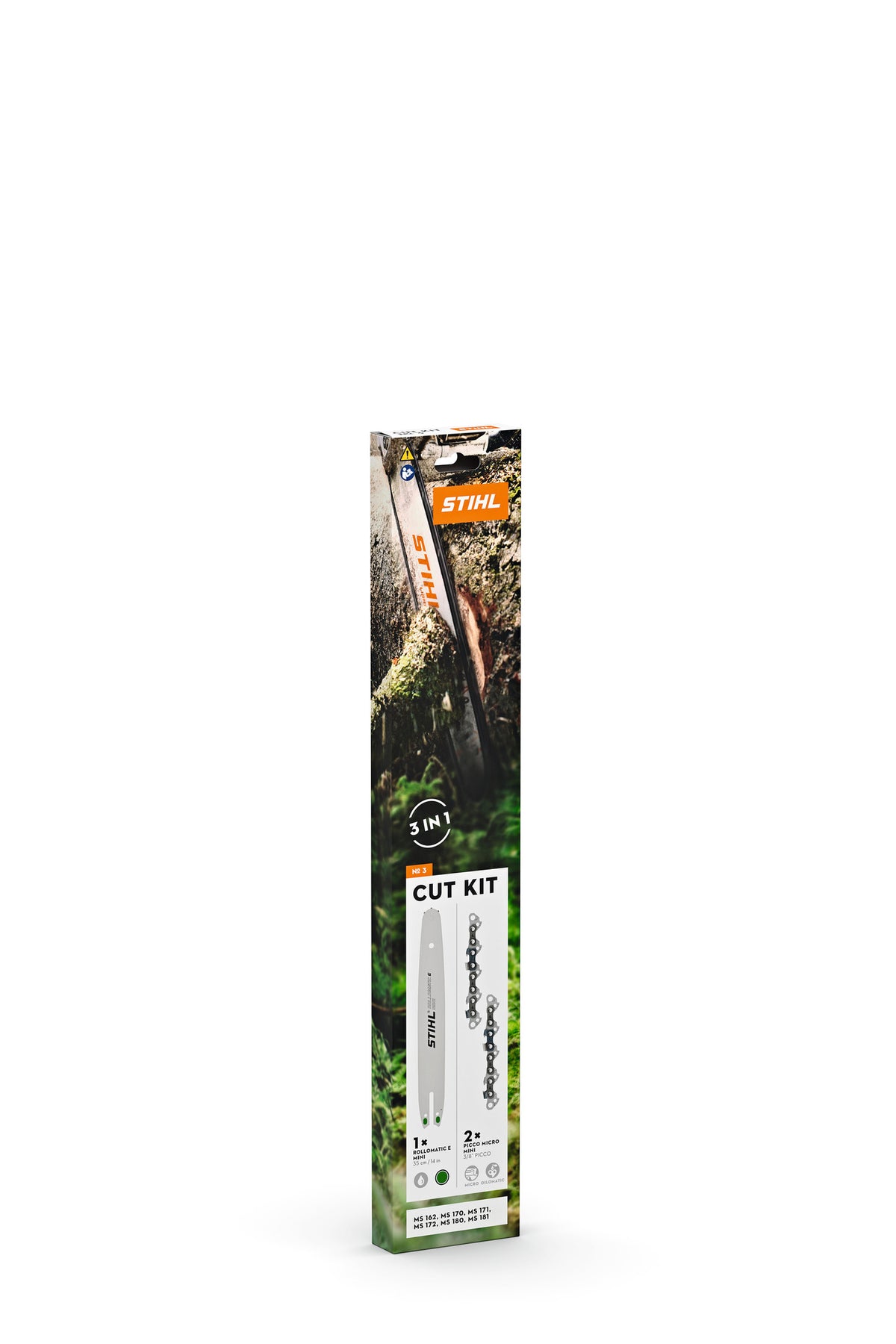 STIHL zestaw tnący Cut Kit 3, Rollomatic E Mini 35 cm + 2x łańcuch PM3 3/8" P, 1,1 mm - zdjęcie 2