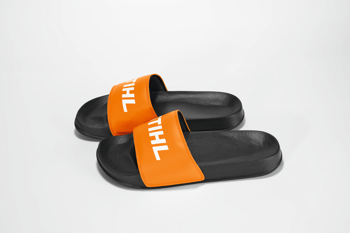 STIHL klapki basenowe unisex z woreczkiem, czarno‑pomarańczowe - zdjęcie 3